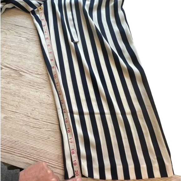 Zara Culottes Trouser Pants blue & white stripes with pockets M - Picture 10 of 12